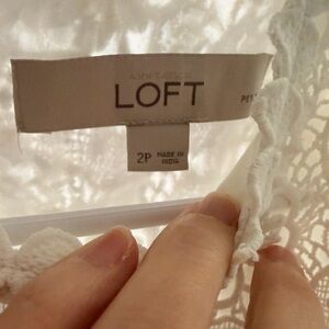 LOFT White Crochet Lace Camisole - Petite 2P